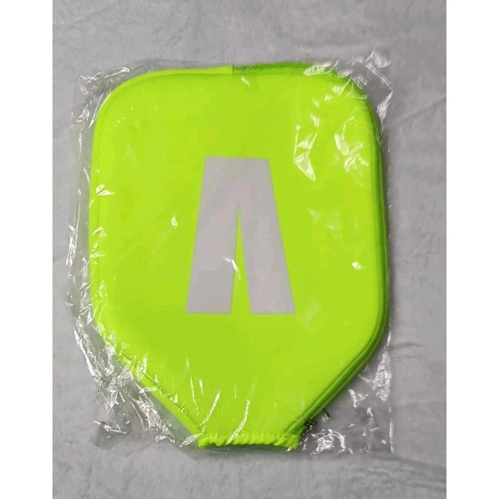 NWT! Pickle Ball Paddle Cover Neon Yellow Zip Up Sides Sports Athletic Bag...